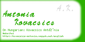 antonia kovacsics business card